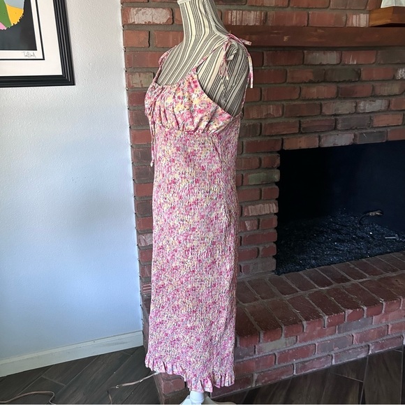 SNDYS Newport Smocked Midi Dress in Sunset Floral Sz 10 - Picture 6 of 10